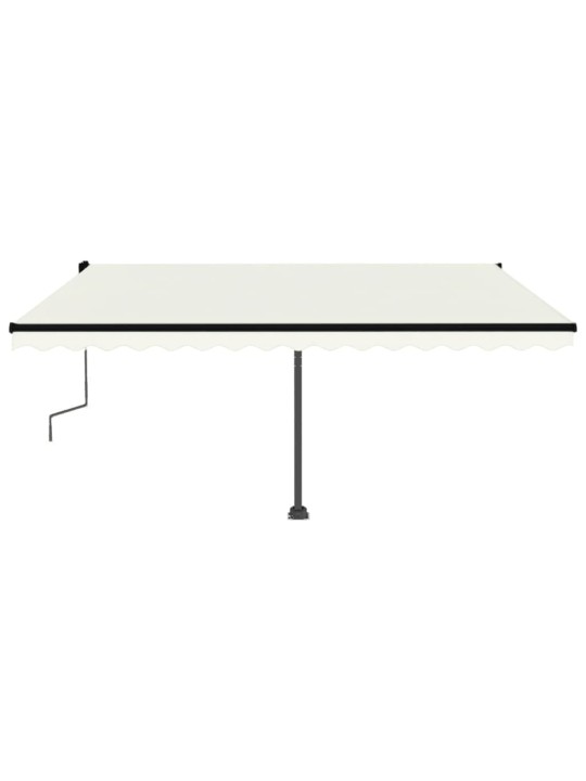 Izvelkama markīze ar stabu, 450x300 cm, manuāla, krēmkrāsas
