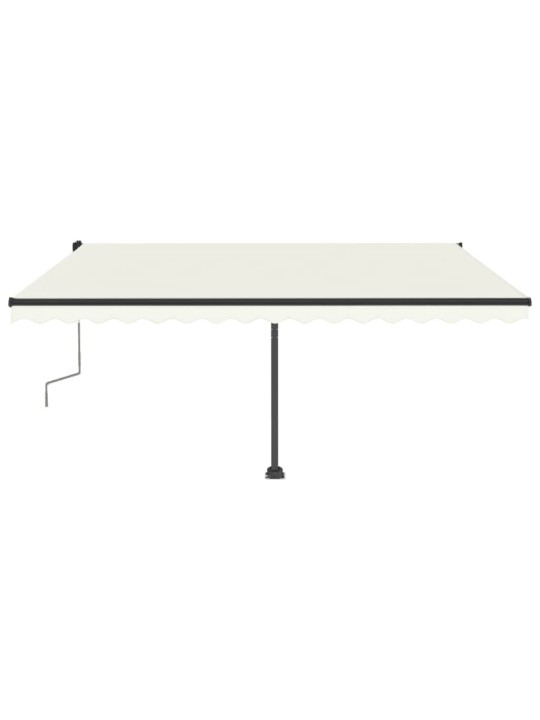 Izvelkama markīze ar LED, 450x300 cm, manuāla, krēmkrāsas