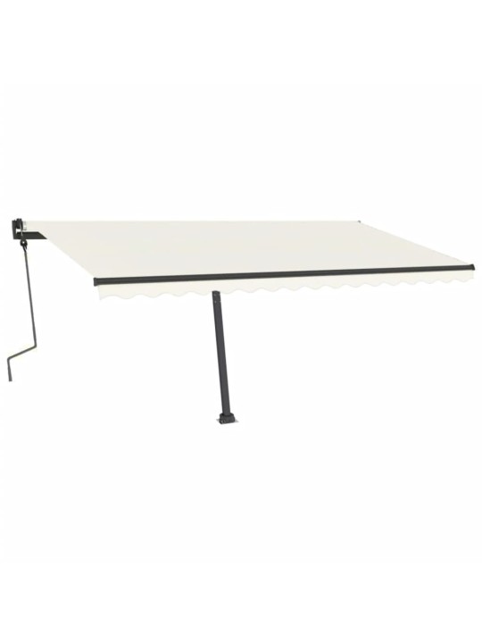 Izvelkama markīze ar LED, 450x300 cm, manuāla, krēmkrāsas
