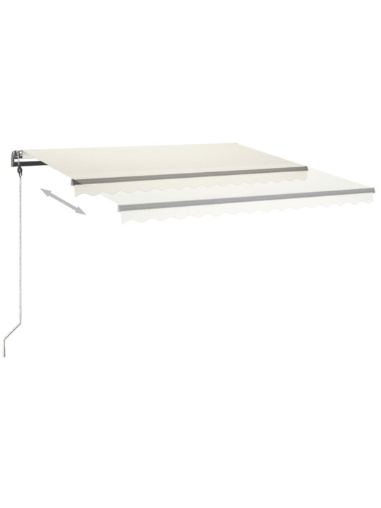 Izvelkama markīze ar LED, 450x300 cm, manuāla, krēmkrāsas