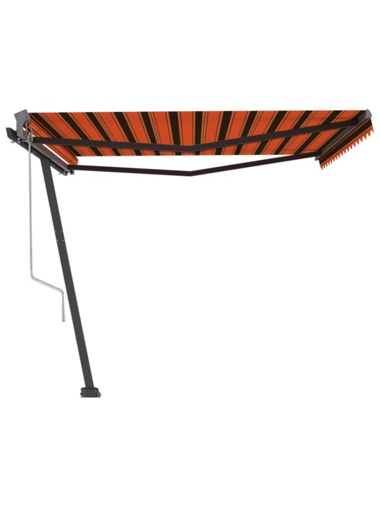 Markīze ar stabu, 450x300 cm, automātiska, oranža/brūna
