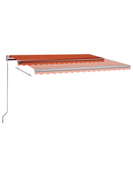Markīze ar stabu, 450x300 cm, automātiska, oranža/brūna
