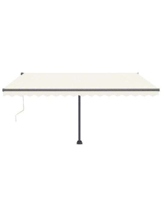 Izvelkama markīze, LED, vēja sensors, 450x300 cm, krēmkrāsas