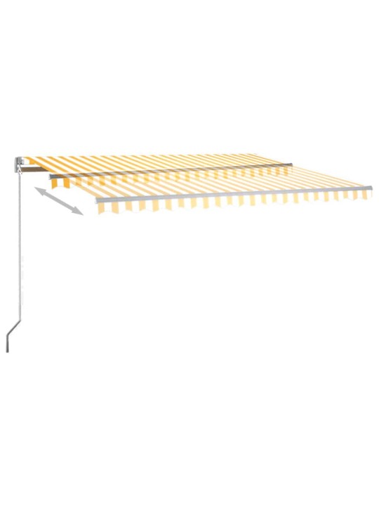 Izvelkama markīze, led, vēja sensors, 450x300 cm, dzeltenbalta