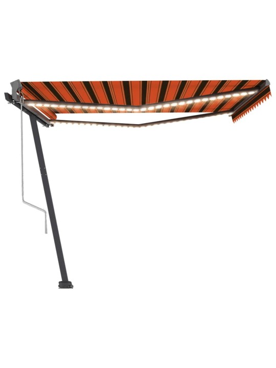 Izvelkama markīze, led, vēja sensors, 450x300 cm, oranži brūna