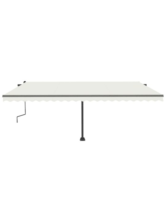 Izvelkama markīze ar LED, 500x300 cm, manuāla, krēmkrāsas
