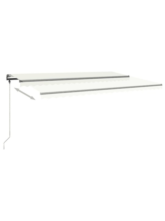 Izvelkama markīze ar LED, 500x300 cm, manuāla, krēmkrāsas