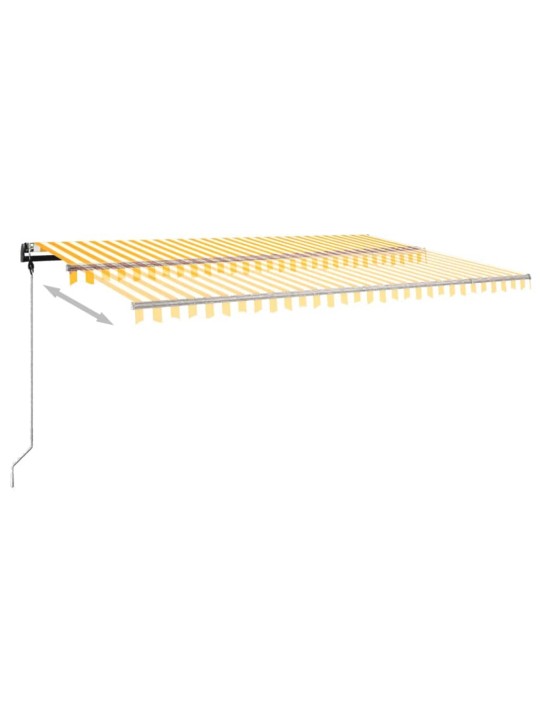 Izvelkama markīze ar led, 500x300 cm, manuāla, dzeltenbalta