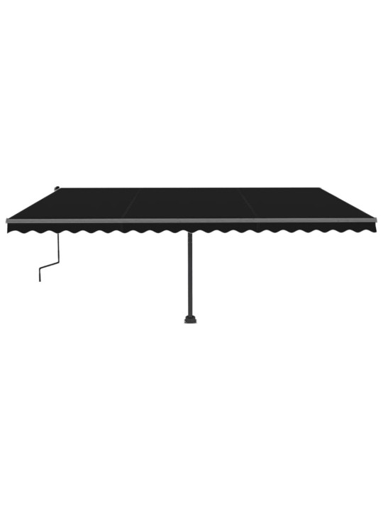Izvelkama markīze ar led, 500x300 cm, manuāla, antracītpelēka