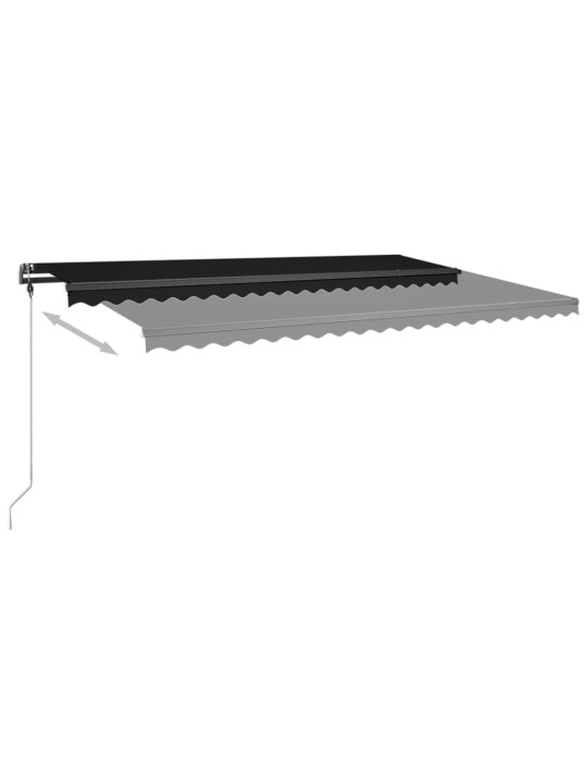 Izvelkama markīze ar led, 500x300 cm, manuāla, antracītpelēka