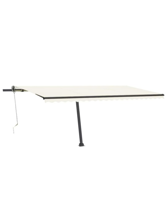 Izvelkama markīze, LED, vēja sensors, 500x300 cm, krēmkrāsas