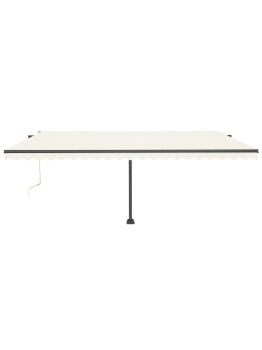 Izvelkama markīze, LED, vēja sensors, 500x300 cm, krēmkrāsas