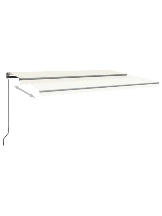 Izvelkama markīze, LED, vēja sensors, 500x300 cm, krēmkrāsas