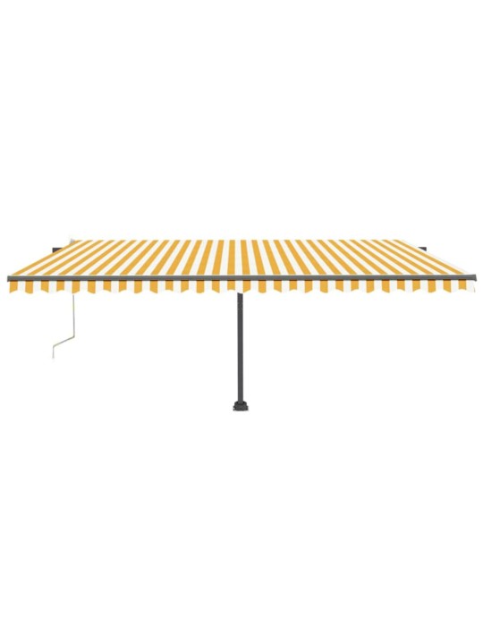 Izvelkama markīze, led, vēja sensors, 500x300 cm, dzeltenbalta