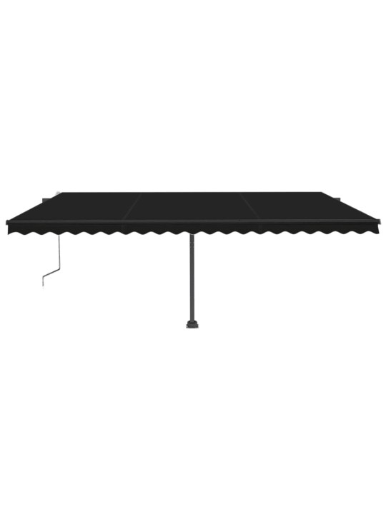 Izvelkama markīze ar led un vēja sensoru, 500x300 cm, pelēka