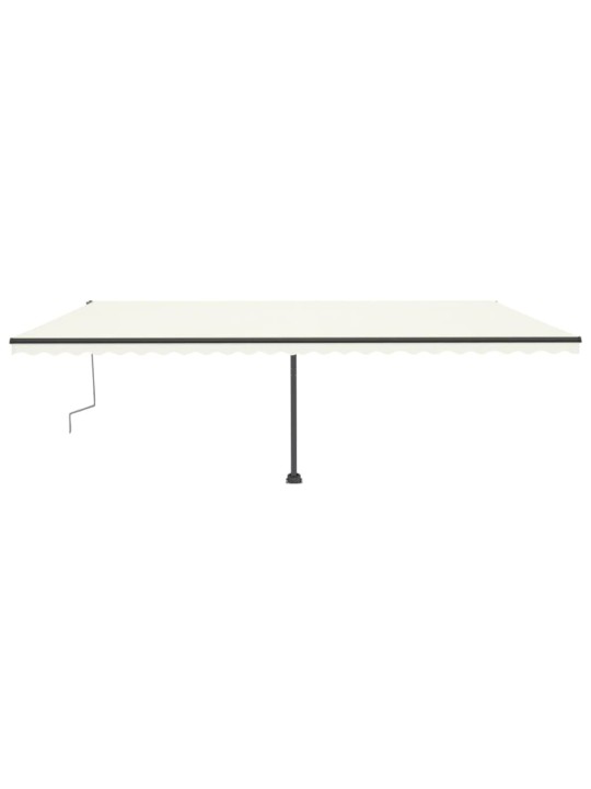 Izvelkama markīze ar stabu, 600x300 cm, manuāla, krēmkrāsas