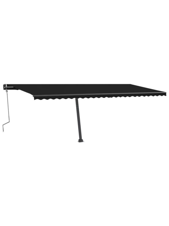 Izvelkama markīze ar stabu, 600x300 cm, manuāla, antracītpelēka