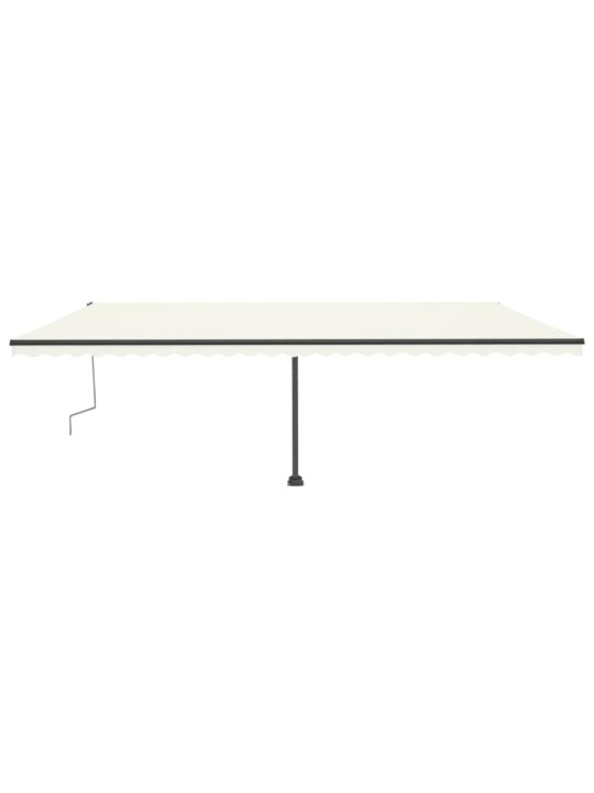 Izvelkama markīze ar led, 600x300 cm, manuāla, krēmkrāsas
