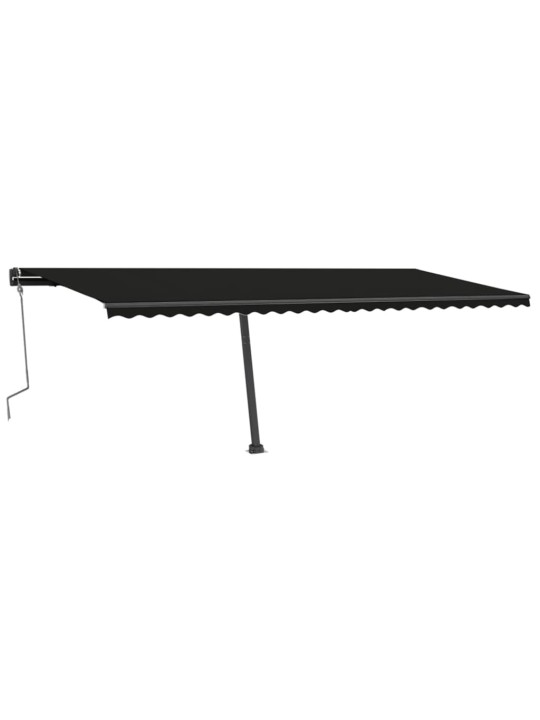 Izvelkama markīze ar led, 600x300 cm, manuāla, antracītpelēka