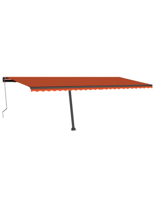 Markīze ar stabu, 600x300 cm, automātiska, oranža/brūna