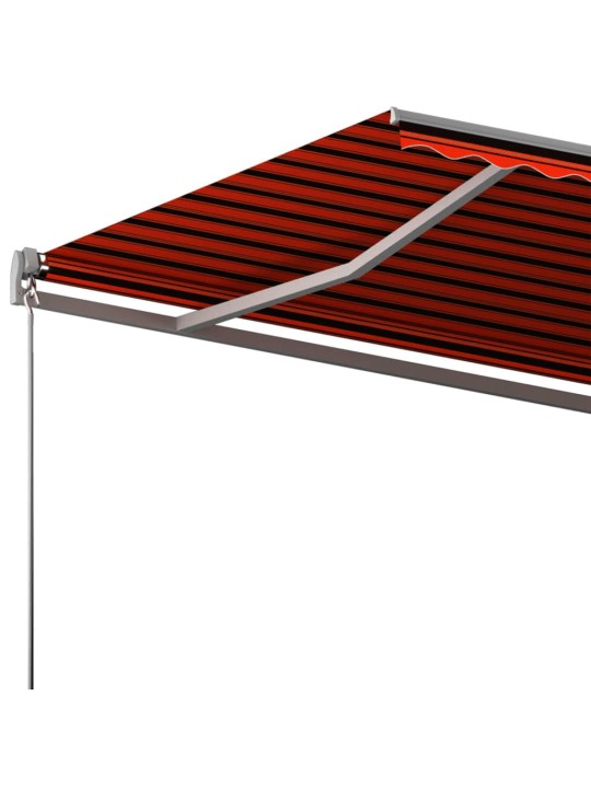 Markīze ar stabu, 600x300 cm, automātiska, oranža/brūna