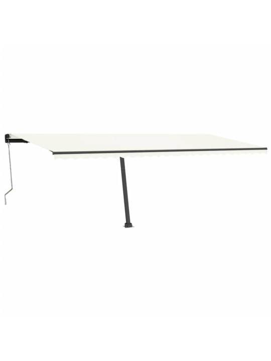 Izvelkama markīze ar led un vēja sensoru, krēmkrāsa, 600x300 cm