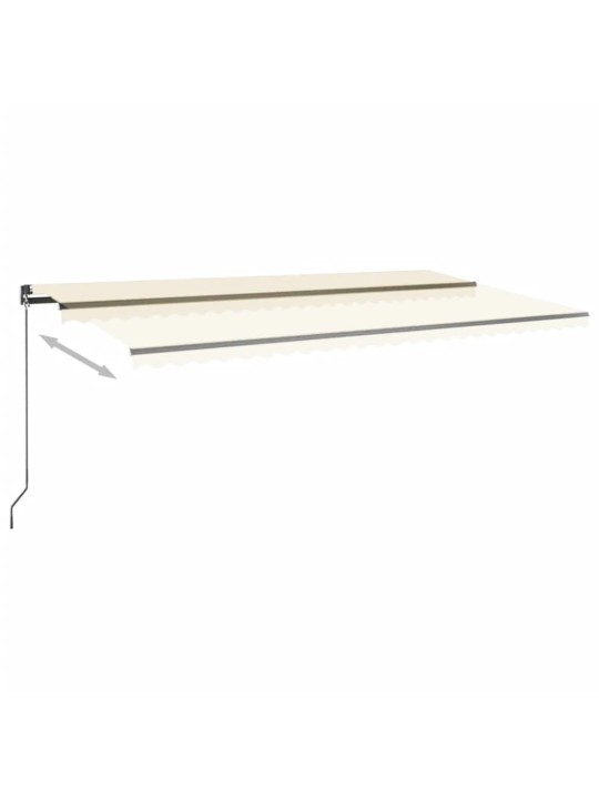 Izvelkama markīze ar led un vēja sensoru, krēmkrāsa, 600x300 cm