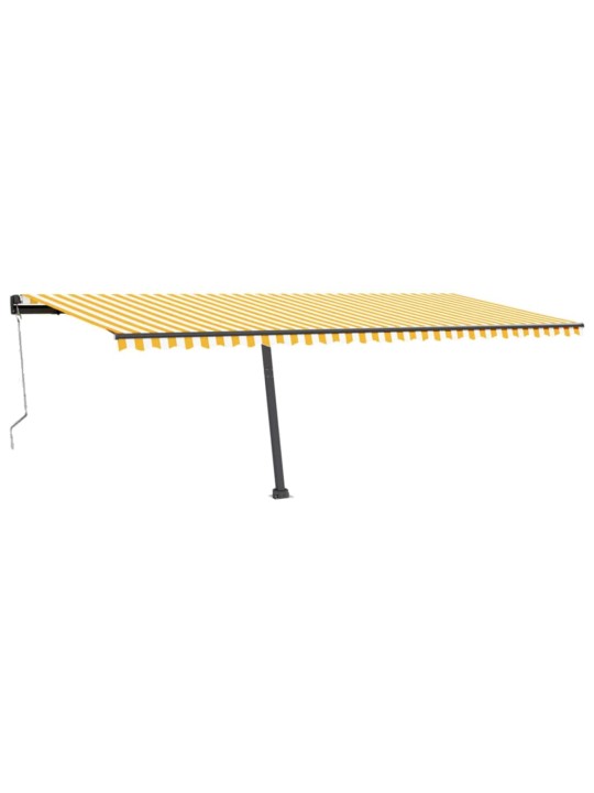 Izvelkama markīze, led, vēja sensors, 600x300cm, dzeltena/balta