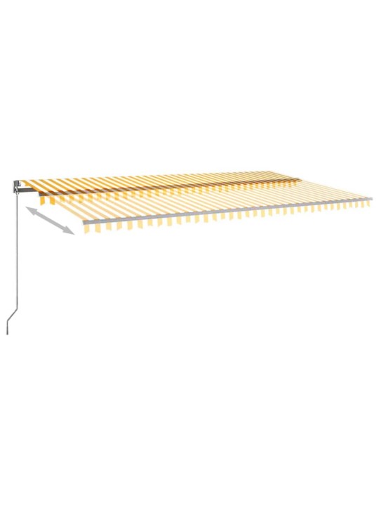 Izvelkama markīze, led, vēja sensors, 600x300cm, dzeltena/balta