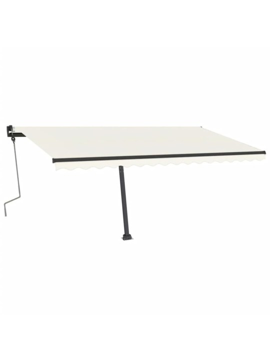 Izvelkama markīze ar stabu, 400x350 cm, manuāla, krēmkrāsas