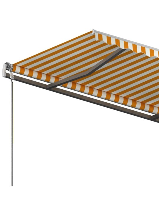 Izvelkama markīze ar kātu, 400x350 cm, manuāla, dzeltena/balta