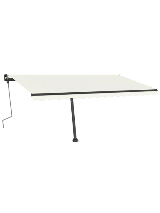 Izvelkama markīze ar LED, 400x350 cm, manuāla, krēmkrāsas