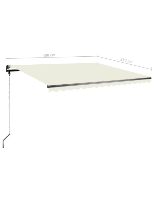 Izvelkama markīze ar LED, 400x350 cm, manuāla, krēmkrāsas