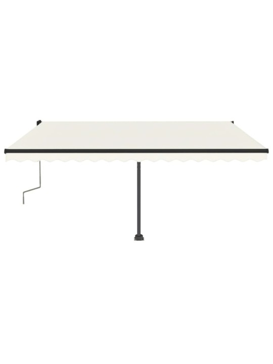 Izvelkama markīze ar LED, 400x350 cm, manuāla, krēmkrāsas