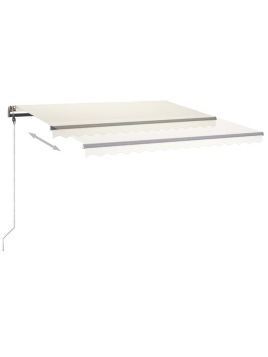 Izvelkama markīze ar LED, 400x350 cm, manuāla, krēmkrāsas