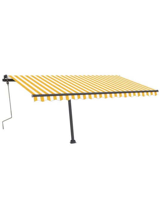 Izvelkama markīze ar led, 400x350 cm, manuāla, dzeltenbalta