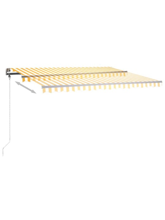 Izvelkama markīze ar led, 400x350 cm, manuāla, dzeltenbalta