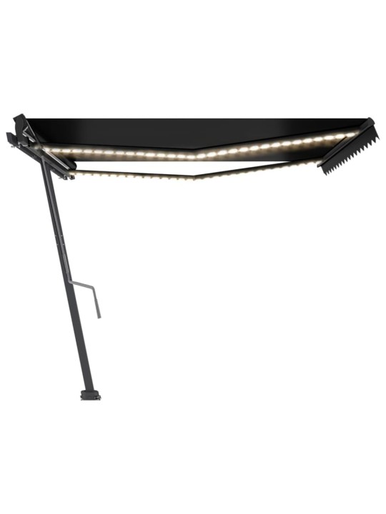 Izvelkama markīze ar led, 400x350 cm, manuāla, antracītpelēka