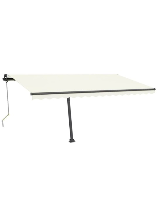 Izvelkama markīze, LED, vēja sensors, 400x350 cm, krēmkrāsas