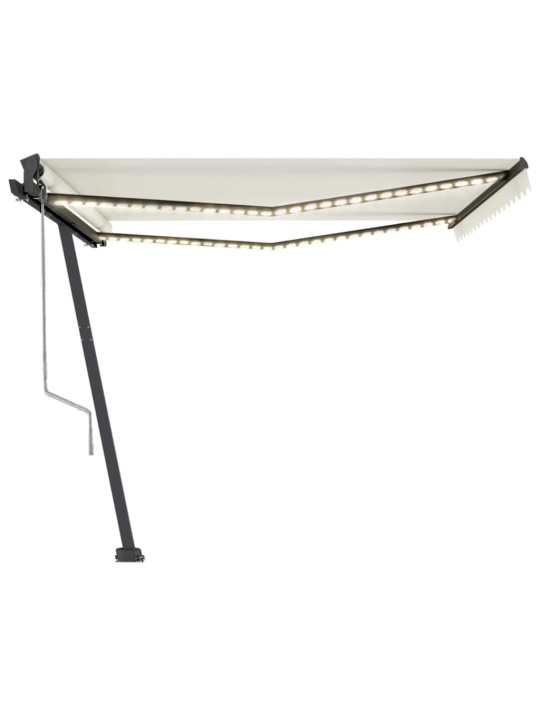 Izvelkama markīze, LED, vēja sensors, 400x350 cm, krēmkrāsas