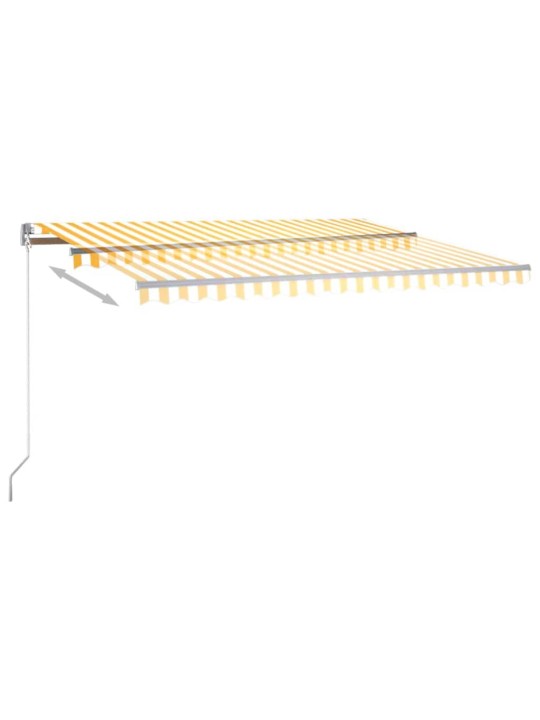 Izvelkama markīze, led, vēja sensors, 400x350 cm, dzeltenbalta
