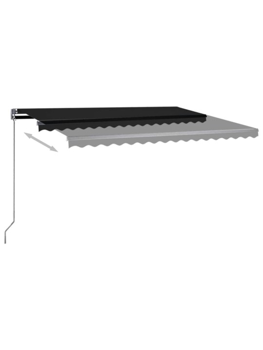 Izvelkama markīze ar led un vēja sensoru, 400x350 cm, pelēka