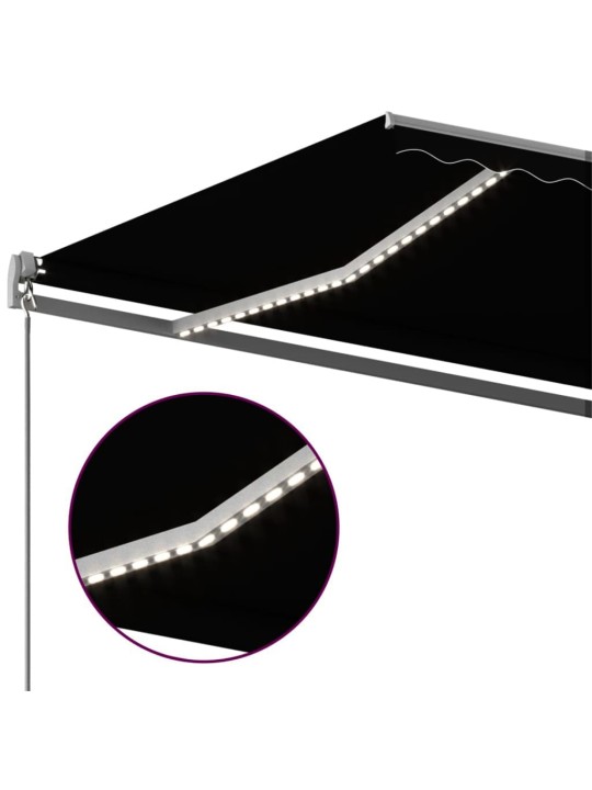 Izvelkama markīze ar led un vēja sensoru, 400x350 cm, pelēka