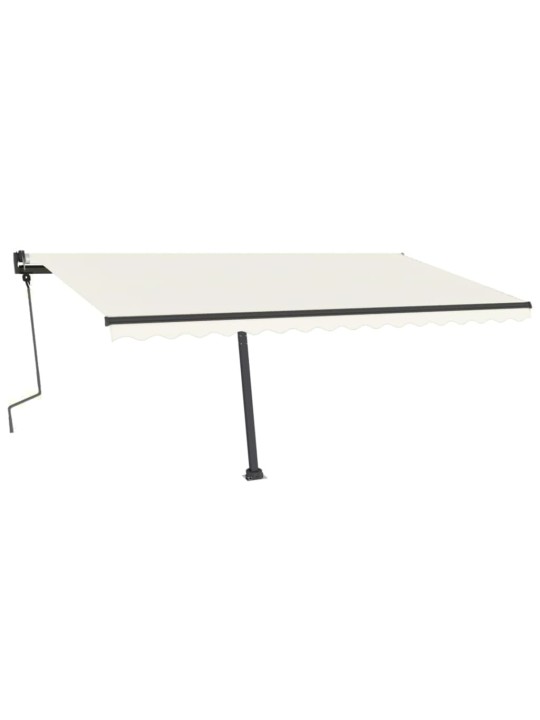 Izvelkama markīze ar stabu, 450x350 cm, manuāla, krēmkrāsas