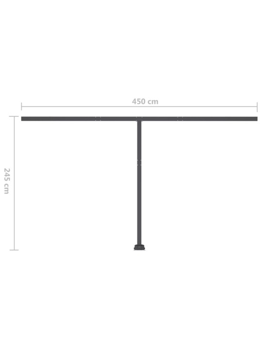 Izvelkama markīze ar led, 450x350 cm, manuāla, zila un balta