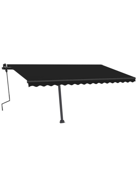Izvelkama markīze ar led, 450x350 cm, manuāla, antracītpelēka