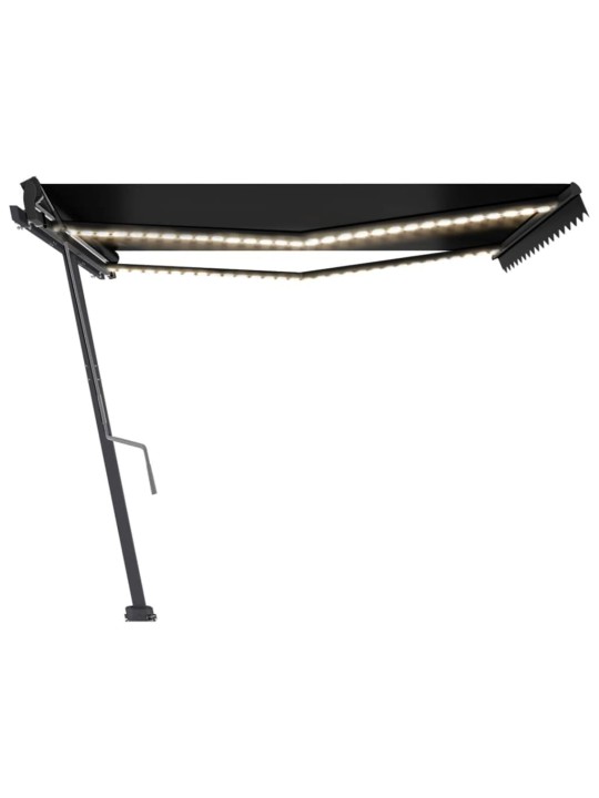 Izvelkama markīze ar led, 450x350 cm, manuāla, antracītpelēka