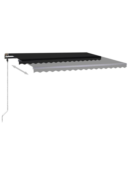 Izvelkama markīze ar led, 450x350 cm, manuāla, antracītpelēka