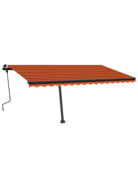Izvelkama markīze ar led, 450x350 cm, oranža un brūna