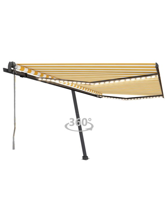 Markīze, led, vēja sensors, 450x350cm, dzeltena/balta